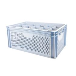 GILAC Caisse de transport pour verres 107 mm de diamètre - 15 verres - 4 formats - 52 L - Gris G627015 - gris 3573678700697_0