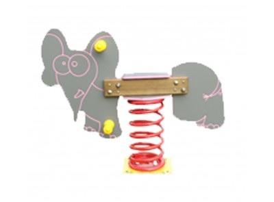 Jeu sur ressort en HPDE imputrescible gravé - Élément éléphant pour enfants de 2 à 6 ans_0