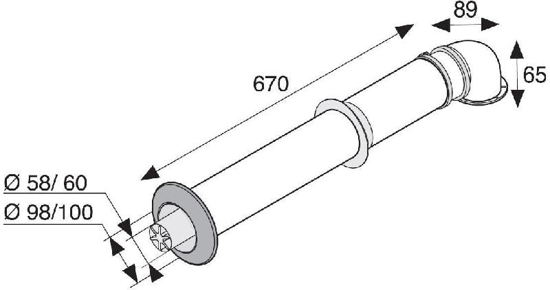 Kit ventouse universel pour chauffe-bains Opalia F14E - F17E - diamètre 60/100mm - 086633D0_0