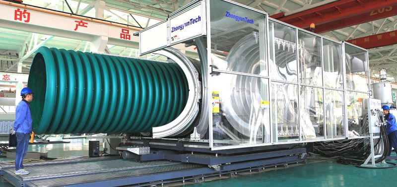 Ligne d'extrusion à grande vitesse pour tuyaux ondulés à double paroi - Modèle ZC-2000H - ZhongyunTech_0
