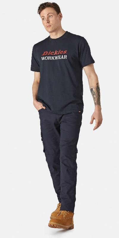 Pantalon lead in flex homme - réf: dk0a4xsq - Dickies - 97% coton, 3% élasthanne - Noir et Navy_0