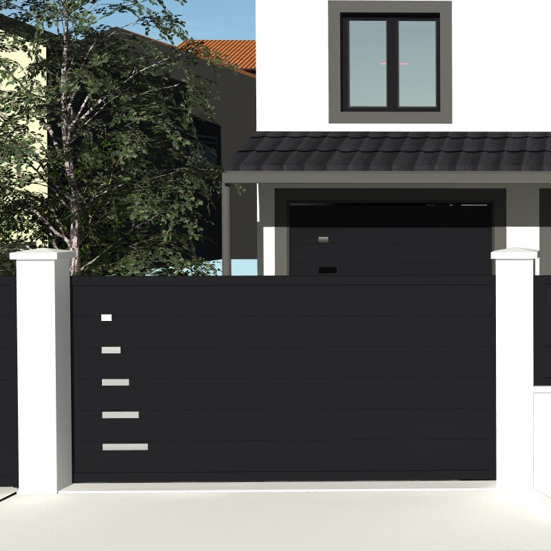 Portail coulissant Puenta - simple vantail - droit - plein_0