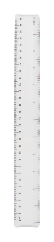 Règle 30 cm - plastique transparent - mesures en cm et inches_0