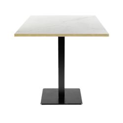 Restootab - Table 70x70cm - modèle Milan marbre paros chants laiton - blanc TB-MIL-7070M-MB.PAR-LAI_0
