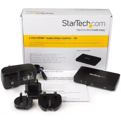 StarTech Splitter vidéo HDMI 4K à  2 ports - Répartiteur HDMI_0