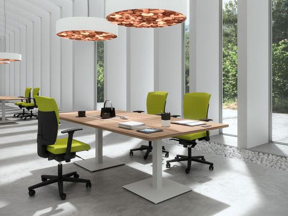 Table de réunion Pop Tee moderne - plateau en bois L210xP100 - plusieurs finitions disponibles_0