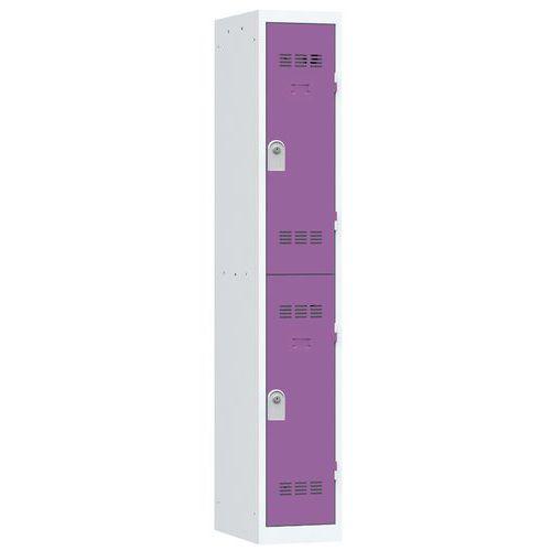 Vestiaire multicases 2 cases par colonne moraillon 1 gris clair violet_0