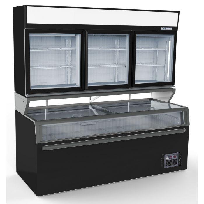 Vitrine murale frigorifique (+/-) en 3 portes noire - gaz écologique r290_0
