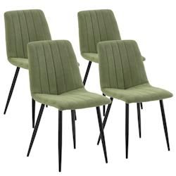VS Venta-stock Pack 4 chaises Sagi recouvertes de tissu vert - vert polyester I22086_0