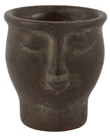 Pot de fleurs Mimi 11 x 10,5 cm - Poterie marron - Non-branded_0