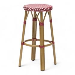 Bistromania Tabouret de bar RIVOLI - Bordeaux et Blanc - EA140_0