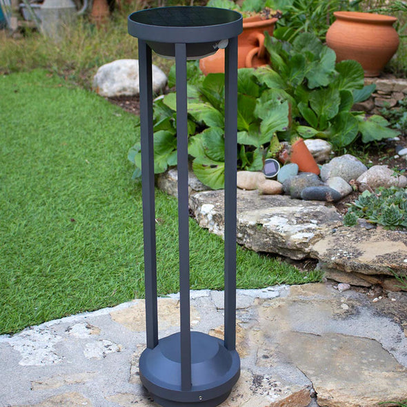 Borne solaire pour terrasse, allée ou jardin porto h85cm, avec détecteur de mouvement - lumisky_0