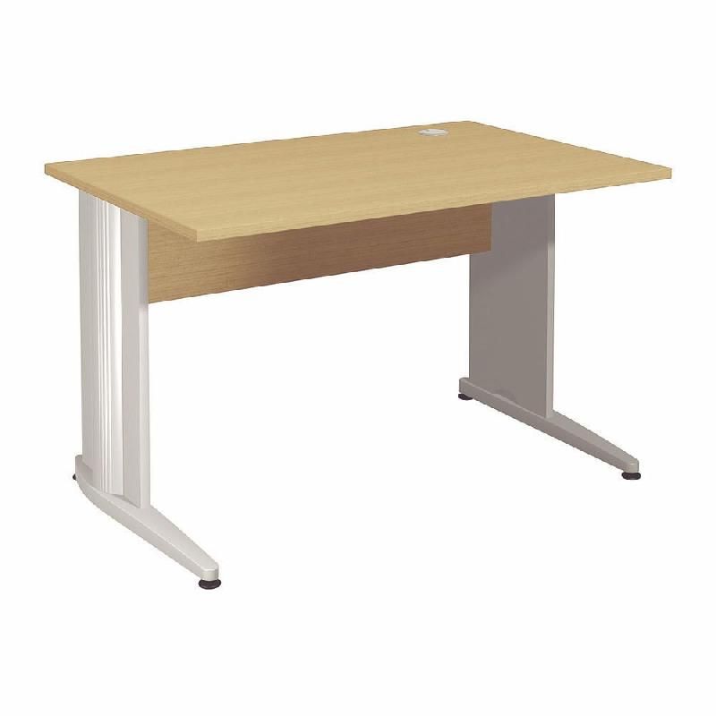 BUREAU DROIT ACTIVITY - L. 120 X P. 80 CM - PLATEAU POIRIER - PIEDS L 'BLANC'