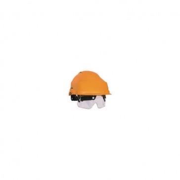 Casque IRIS 2 jaune avec aérations - BTP - porte-badge - coiffe textile - marque Auboueix_0