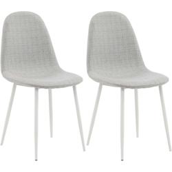 Chaise en tissu avec pieds en acier Polar (Lot de 2) Gris clair et blanc Venture Home - 3700866352707_0