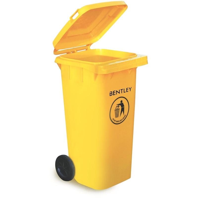 Poubelle D'extérieur Avec Roulettes 50L - En PEHD Résistant, Couvercle, Poignée Antidérapante, Supporte Jusqu'à 300 Kg, Pour Jardin, Garage, Terrasse
