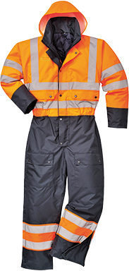 Combinaison contrast hi-vis matelassée orange marine s485, xxl_0