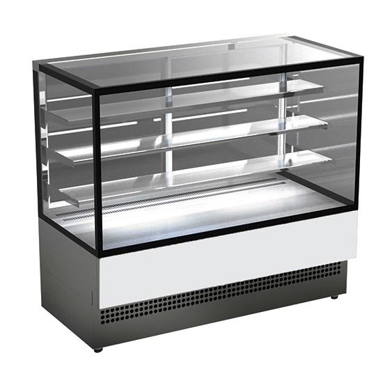 Comptoir chaud pour pâtisserie ventilée avec 3 étagères et vitre droite, l=900 mm - H02FNE026_0