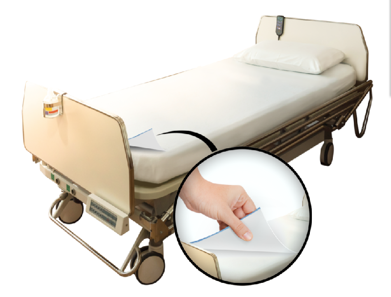 Drap housse Newbedding 3 couches pour lit à usage unique pour hôpitaux - DRHS3NT-DH01_0