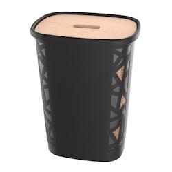 EDA Coffre à granulés à bois avec roulettes - NOIR - Jura70L_0