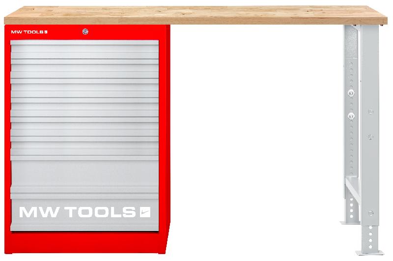 Établi modulaire Rubberwood avec armoire à tiroir 8T 1500 mm MW Tools MOD15LP8R_0