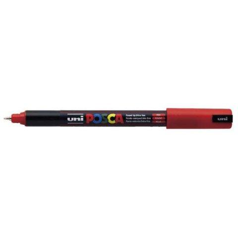 LOT DE 4 - MARQUEUR POSCA PC1MR BASE EAU POINTE CALIBREE EXTRA FINE 0,7MM SANS ODEURS/ALCOOL/SOLVANT COLORIS ROUGE