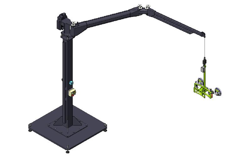 Palonnier de levage avec palan à chaîne et préhenseur à ventouses pour vitrages, menuiseries ou portes_0