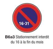 Panneau de signalisation B6a3 - Stationnement interdit - Formats de 450 à 1250 mm_0