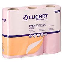 PAPIER TOILETTE DOUBLE ÉPAISSEUR PREMIO LUCART ROSE - CARTON 96 ROULEAUX 200 FEUILLES