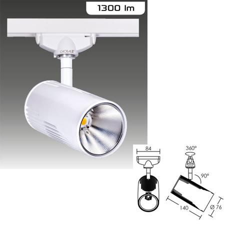 Spot blanc lumi 1 led 15w 3000k 32° pour rail 1all aric_0