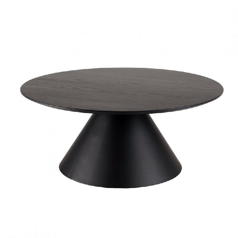 TABLE BASSE RONDE NOIRE DILA 78 CM / PIEDS CONIQUE_0