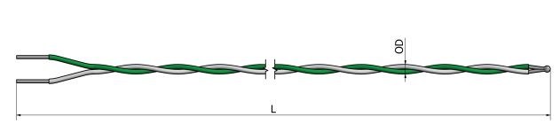 Thermocouple filaire Téflon torsadé PFA - Type K, J, T - Classe 1 et 2 - TC00_0