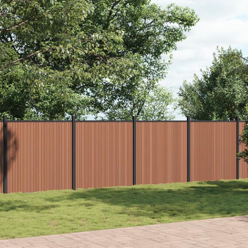 Vidaxl panneau de clôture marron 1564x186 cm wpc 3282806_0