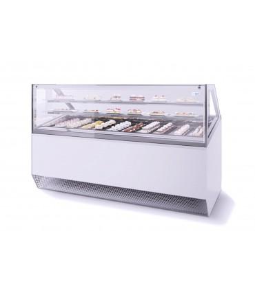 Vitrine à pâtisseries avec réfrigération ventilée avec évaporateur à ailettes - millennium pastry st isa_0