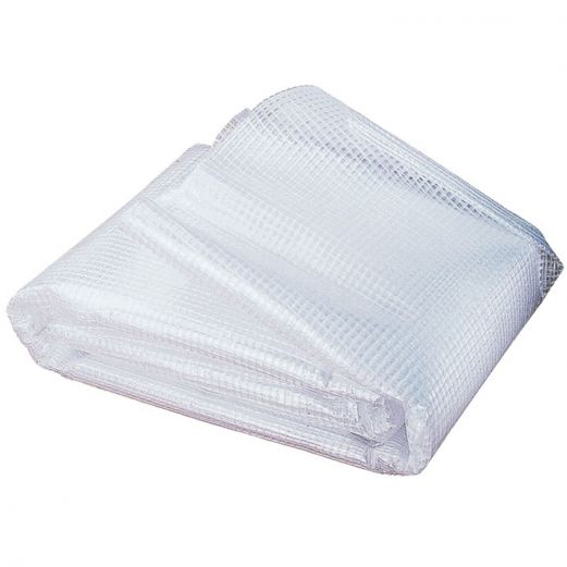 12484 - Bâche de rechange transparente 140g/m² pour serre tunnel 18 m² - Anti-UV et indéchirable avec 6 fenêtres moustiquaires_0