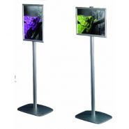 4267 - Porte-visuel de comptoir double face - Afix Diffusion - Hauteur 140 cm - Aluminium anodisé naturel_0