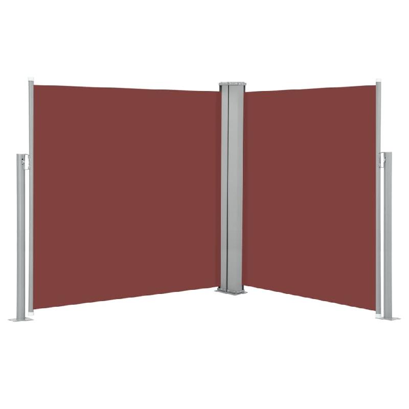 AUVENT PARAVENT STORE BRISE-VUE LATÉRAL RÉTRACTABLE DE PATIO JARDIN TERRASSE BALCON PROTECTION VISUELLE ÉCRAN 140 X 600 CM MARRON 02_0007408_0