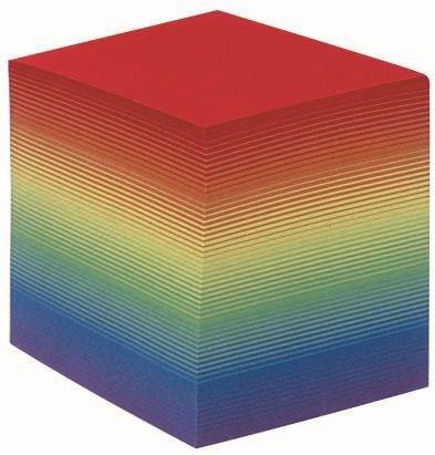 BLOC CUBE ARC EN CIEL 610 FEUILLES 9 X 9 X 8 CM