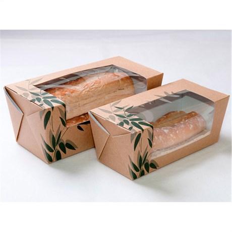 BOÎTE SANDWICH FEEL GEEN AVEC FENÊTRE BAGUETTE 26X6.5X6.2 CM CARTON HAVANE (VENDU PAR 180)