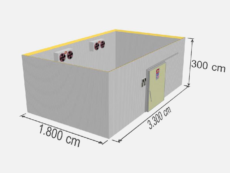 Chambre froide positive industrielle - TD CR-1782 - 1782 m3 - Isolation polyuréthane - Porte coulissante_0