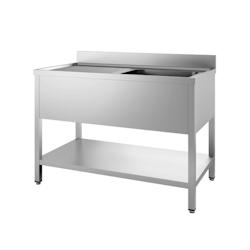 Combisteel évier 2 bacs central avec fond inox 2000x700x850mm - 7435137911906_0