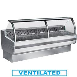 Comptoir vitrine réfrigéré ventilé avec vitre bombée et réserve - CR200/A1-VV_0