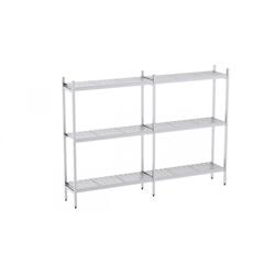 Distform Rayonnage en Acier Inoxydable Linéaires Clayettes Perforées 2090 à 2990 mm 3 Niv P400 Acier inoxydable 2590x400x - 641094464783_0