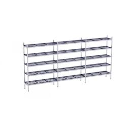 Distform Rayonnage en Inox avec Clayettes 5 Niveaux en Polypropylène P.400mm et H.1800mm Acier inoxydable 4020x400x400x1800mm - 641094020477_0