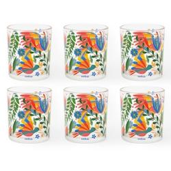 Excelsa lot de 6 verres Mexican Flowers verre 30 cl multicolore - multicolore verre 67086_0