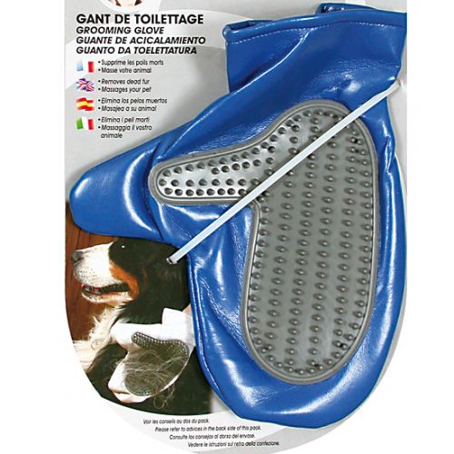 GANT DE TOILETTAGE  GANT DE TOILETTAGE POUR CHIENS - COLORIS BLEU