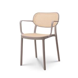 Kosmi Chaise de salle à manger Beige style vintage avec accoudoirs - 3760301693833_0