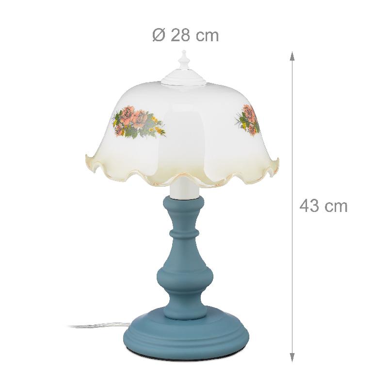 Lampe de table vintage avec fleurs 13_0001462