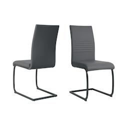 Möbilia Chaises cantilever, lot de 2 | Similicuir | Structure cantilever | L 42 x P 59 x H 97 cm | gris – noir - multicolore multi-matériau 21020059_0