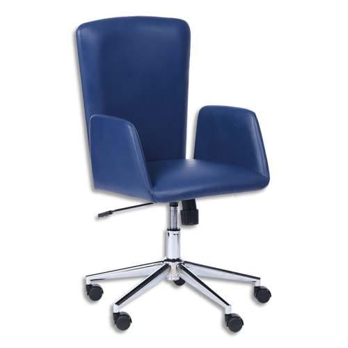Fauteuil windsor en polyuréthane bleu, à mécanisme synchrone, accoudoirs fixes intégrés_0